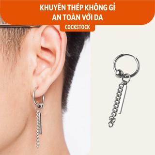 Khuyên tai vòng kèm phụ kiện thanh xích CockStock