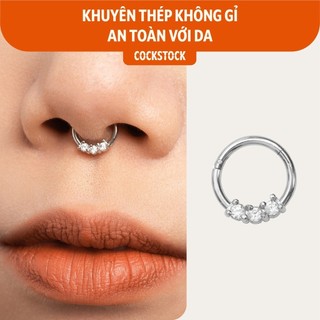 Khuyên vòng 3 đá Three Rounds Beadring Earring CockStock