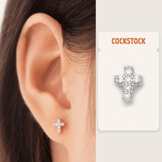 Khuyên tai chữ thập đá Cross Diamond