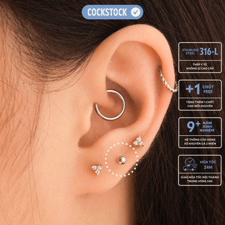 Khuyên tai tạ trơn Straight Barbell Earring CockStock