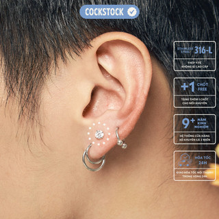 Khuyên tai tròn đá Round Diamond CockStock