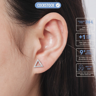 Khuyên tai hình tam giác rỗng Triangle Mininal CockStock