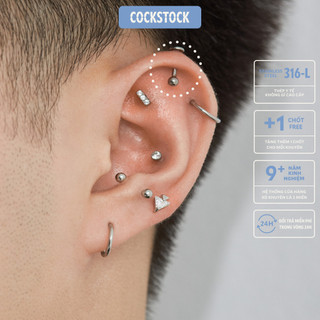 Khuyên môi tạ trơn Flat Barbell CockStock