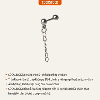 Khuyên tai tạ trơn thả xích Chain Earring CockStock