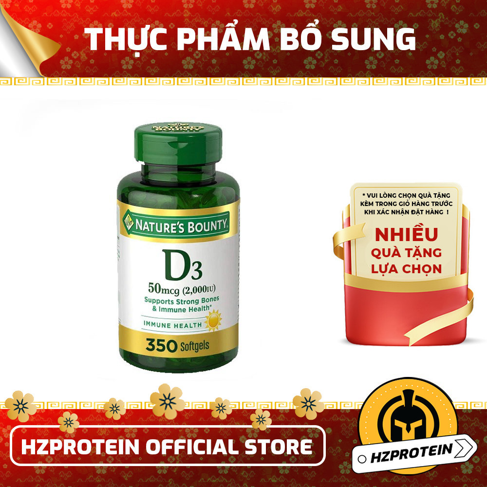 NATURE BOUNTY VITAMIN D3 2000IU, VIÊN UỐNG TĂNG CƯỜNG MIỄN DỊCH, CHẮC KHỎE XƯƠNG KHỚP (350 VIÊN)