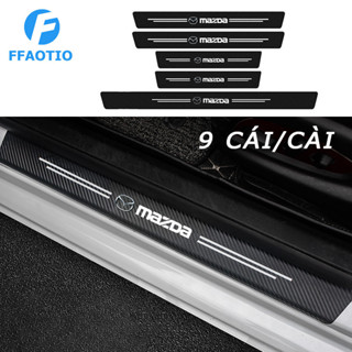 FFAOTIO Sợi Carbon Dán Cửa Ô Tô Bảo Vệ Cốp Sau Xe Hơi Phụ Kiện Ô Tô Cho Mazda 3 2 CX5 6 RX7