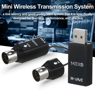 M-VAVE MS1 Mini Wireless Transmission System MIDI System MIDI Wireless Adapter Plug and Play Support for Devices with MI