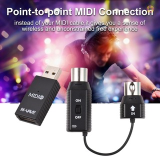 M-VAVE MS1 Mini Wireless Transmission System MIDI System MIDI Wireless Adapter Plug and Play Support for Devices with MI