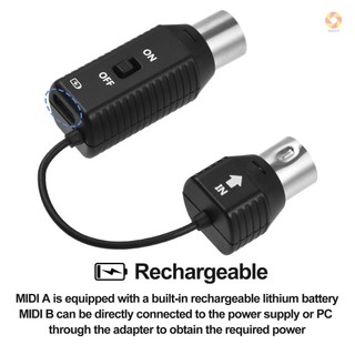 M-VAVE MS1 Mini Wireless Transmission System MIDI System MIDI Wireless Adapter Plug and Play Support for Devices with MI