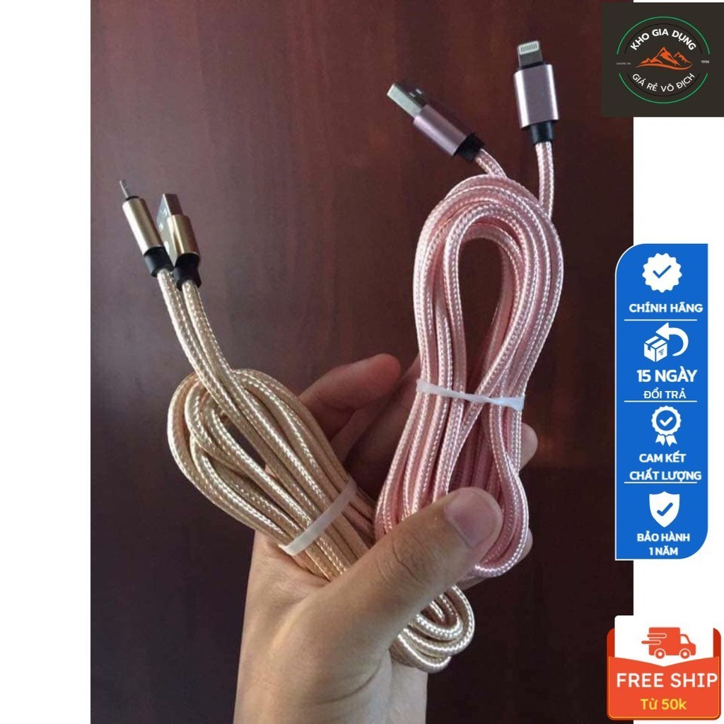 Cáp Sạc Dây Dù Siêu Bền Dài 3M Cho I/P - Android - FreeShip