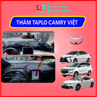 Thảm taplo xe toyota camry 2019 2020 2021 2022 2023 2024, thảm taplo che nắng da carbon, da vân gỗ, nhung cừu cao cấp