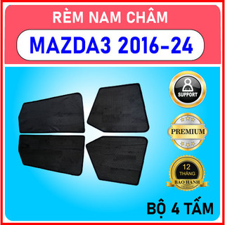 Rèm che nắng xe MAZDA 3, Rèm che nắng hít nam châm ô tô, Bộ 4 tấm chắn nắng chuẩn form xe, nam châm hút mạnh
