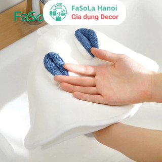 Khăn lau tay mềm mại, thấm hút dùng phòng tắm, nhà bếp thêu hình động vật dễ thương FASOLA