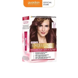 Kem nhuộm tóc phủ bạc l'oreal paris excellence creme 4.2 pearly brown màu nâu ánh tím 172ml