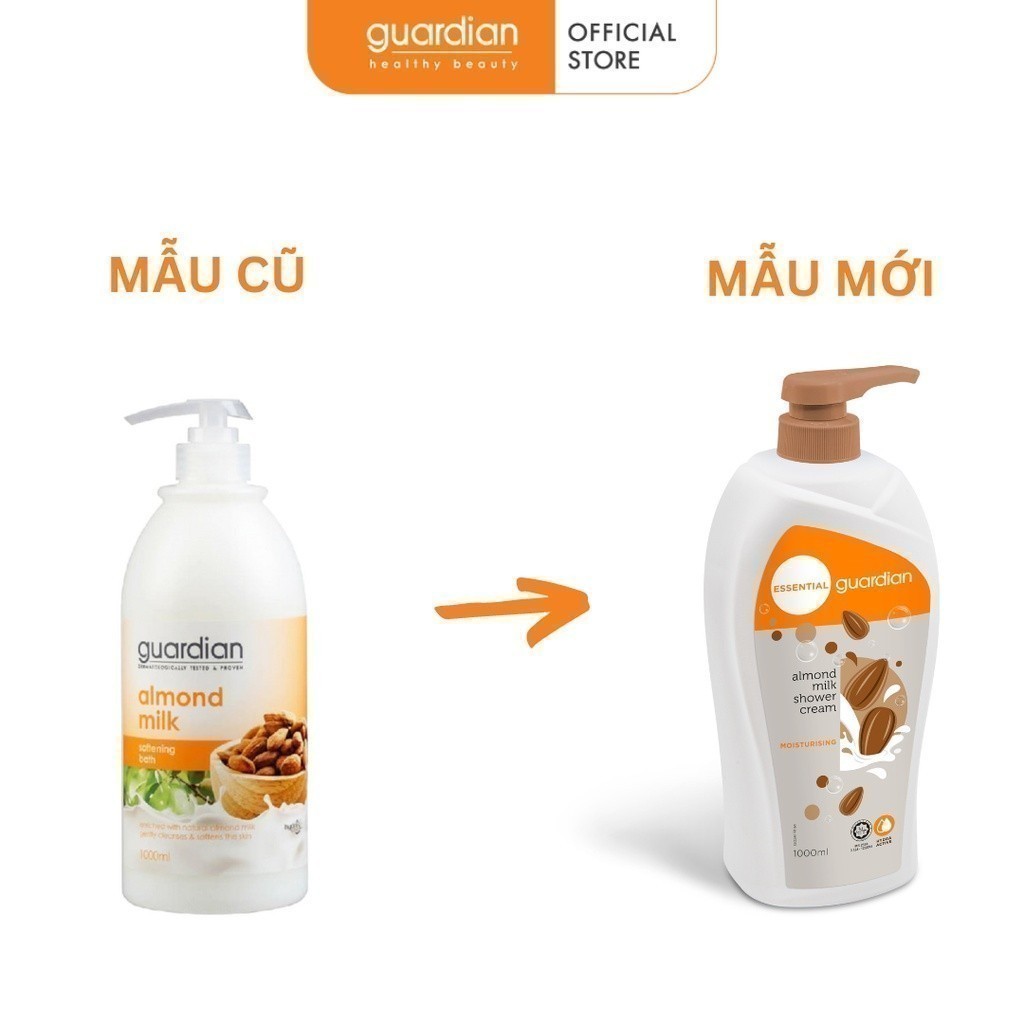 Sữa Tắm Dạng Kem Dưỡng Ẩm Guardian Essential Almond Milk Moisturising Shower Cream Sữa Hạnh Nhân 1000ml