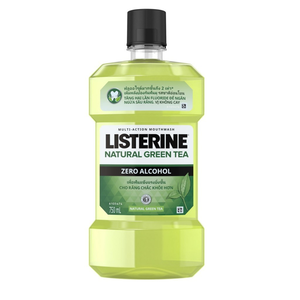 Nước Súc Miệng Trà Xanh Listerine Natural Greentea Zero Alcohol Listerine 750ml