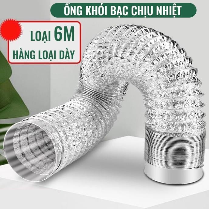 Ống khói bạc ống khói chịu nhiệt bạc nhôm dùng cho máy hút mùi, hút khói
