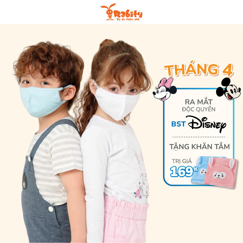 Combo 5 khẩu trang cho bé 3 tuổi Rabity 2004 khẩu trang bé trai coton kháng khuẩn khẩu trang bé gái an toàn cho da