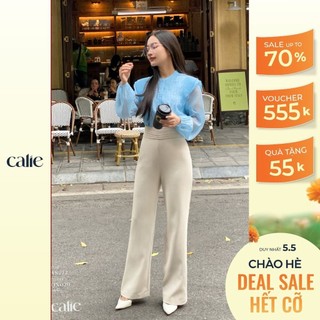 Quần suông nữ xếp ly cạp cao tôn dáng  CALIE QX029