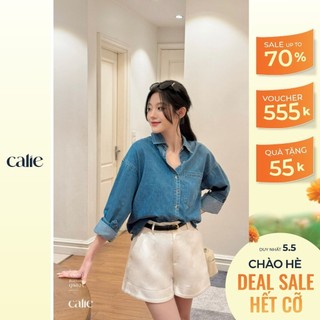Áo Sơ mi demin nữ CALIE  dáng suông đễ mix đồ AS297