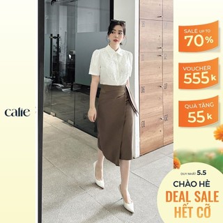 Chân váy dáng dài nữ dáng A vạt lệch 3 ly thanh lịch thời trang công sở Calie House CA088