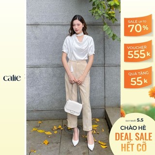 Quần baggy nữ cạp cao mí diễu ly tôn dáng CALIE QB027