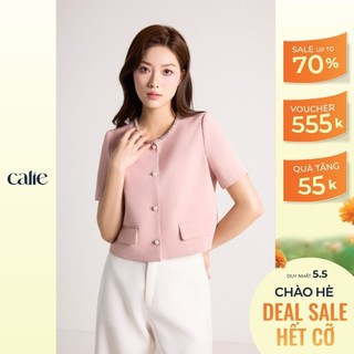 Áo cách điệu nữ CALIE dáng lửng đính cổ đá AC356