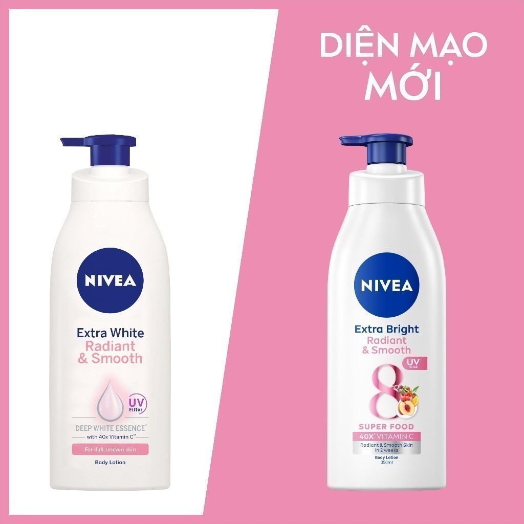 Bộ 2 Sữa Dưỡng Thể NIVEA Mịn Mượt | Sáng Da Ban Ngày từ 8 Super Foods (350 ml) - 98413