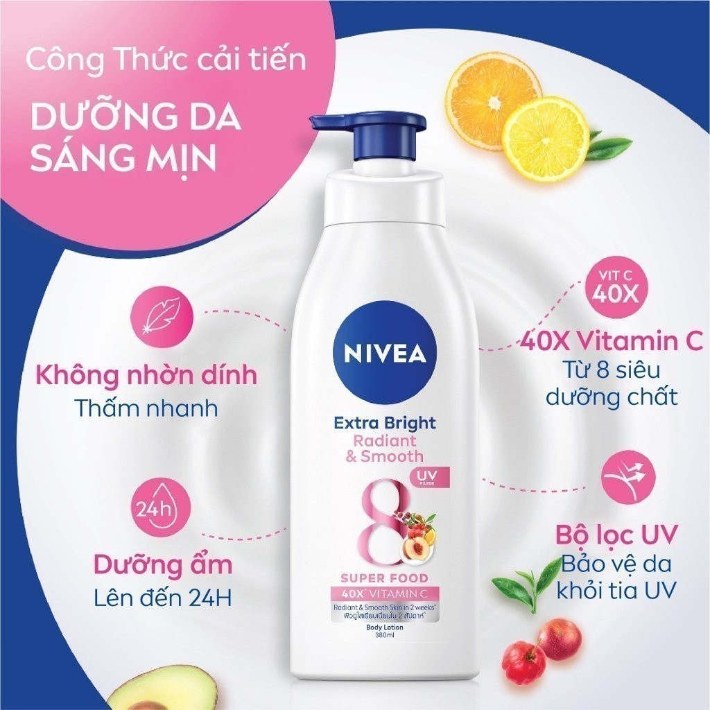 Bộ 2 Sữa Dưỡng Thể NIVEA Mịn Mượt | Sáng Da Ban Ngày từ 8 Super Foods (350 ml) - 98413