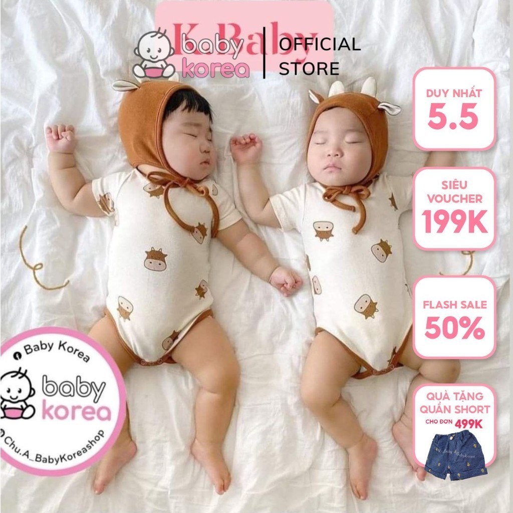 ( Chính hãng ) Set suit cài đũng kèm mũ IKII cao cấp made in Korea cotton đáng yêu cho bé thời trang trẻ em BABYKOREA