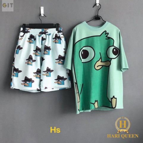 Áo phông Pery xanh HSU0420  - DVGIT
