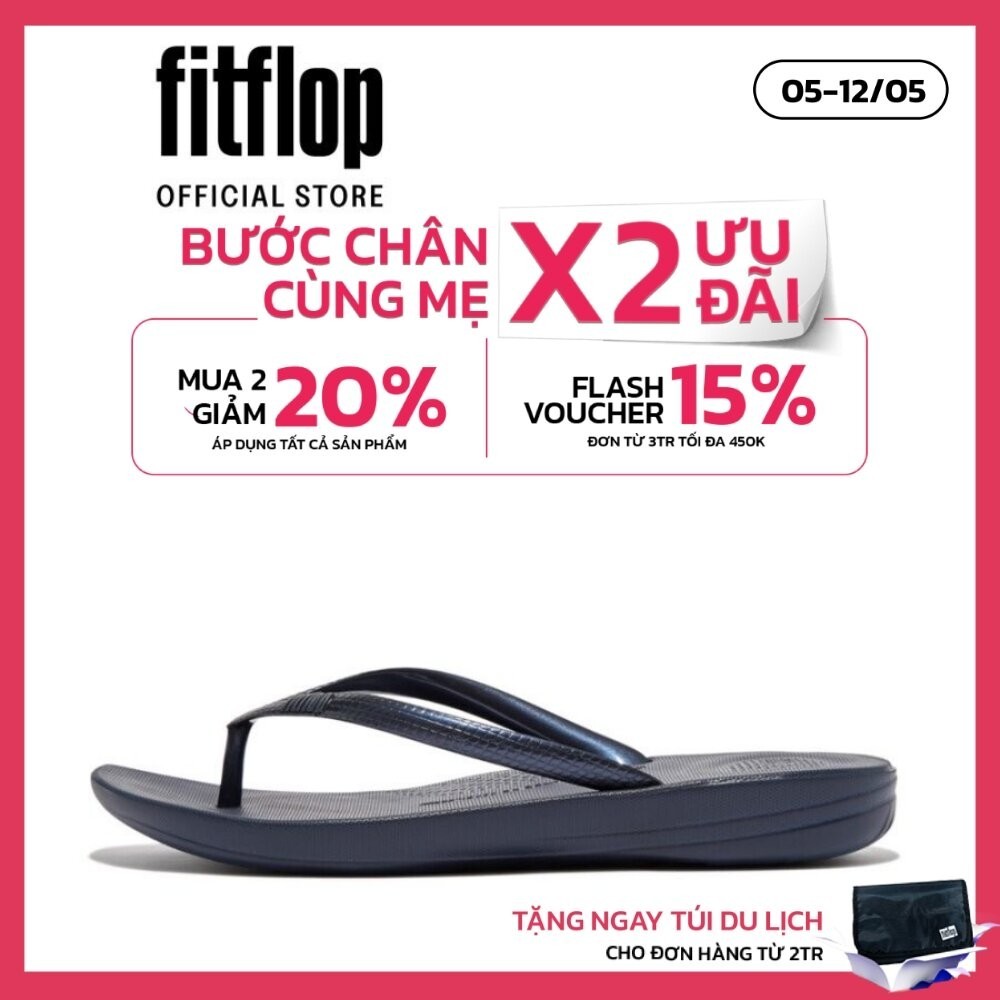 Dép Xỏ Ngón Nữ FitFlop IQUSHION - Midnight Navy - II E54-399