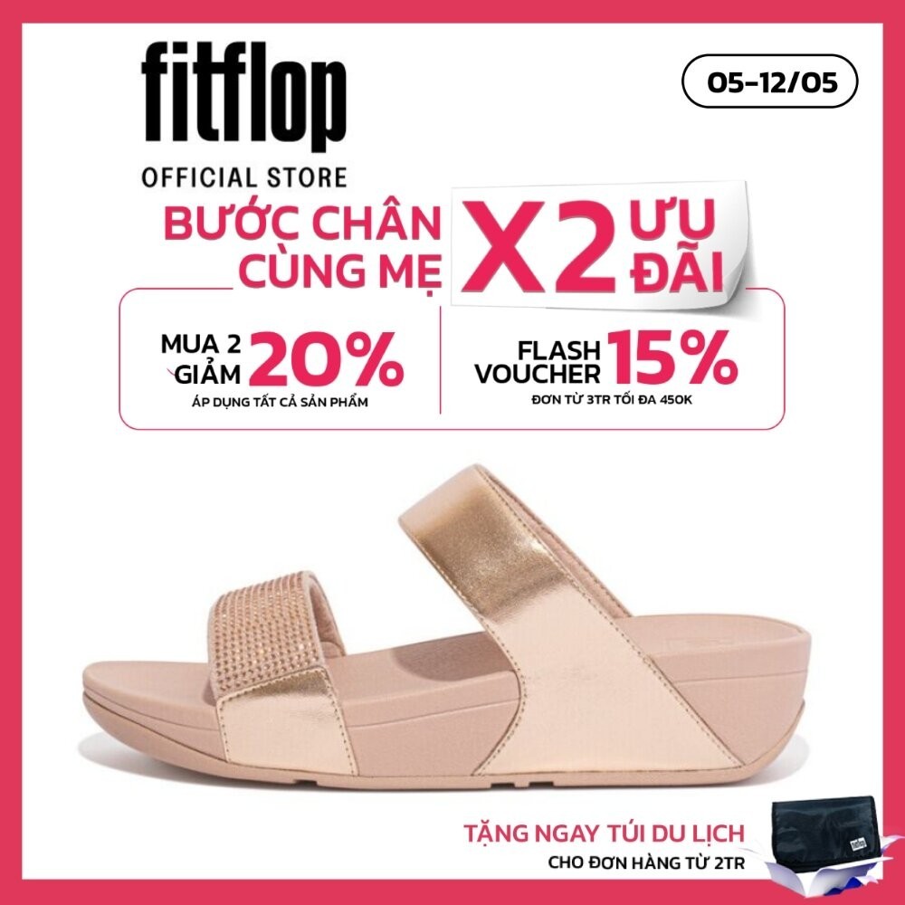 Dép Quai Ngang Nữ FitFlop LULU - Rose Gold - MD EC4-323