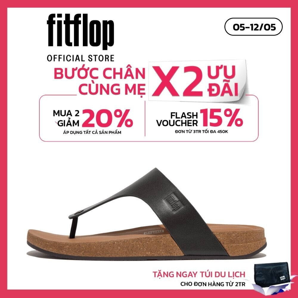 Dép Xỏ Ngón Nam FitFlop IQUSHION - Black - IC GZ6-001