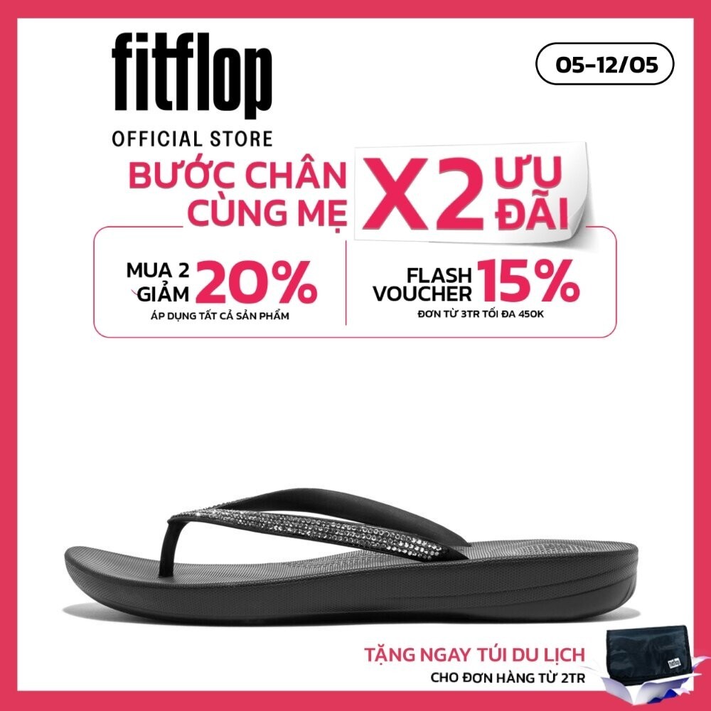 Dép Xỏ Ngón Nữ FitFlop IQUSHION - Black - II R08-001