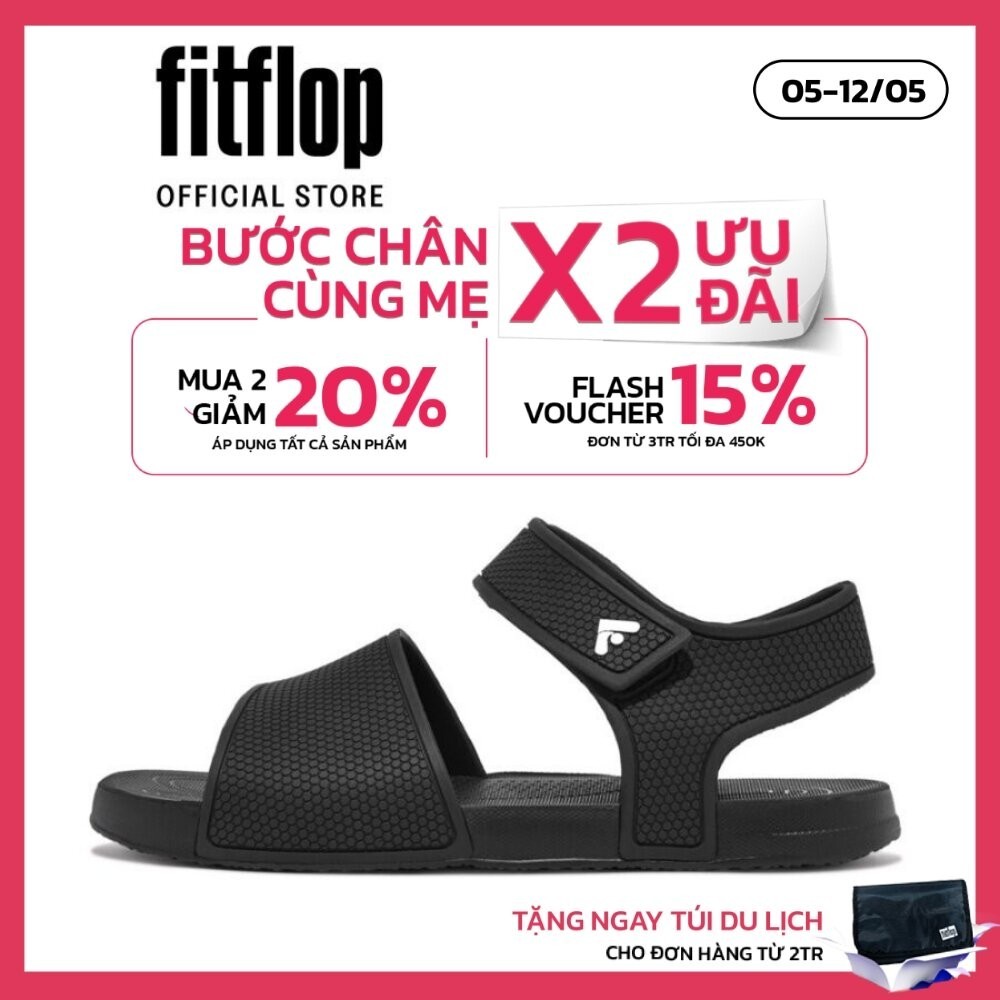 Xăng Đan Trẻ Em FitFlop IQUSHION - Black - II FP4-001