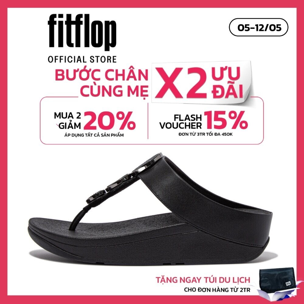 Dép Xỏ Ngón Nữ FitFlop HALO - Black - MC HM8-001