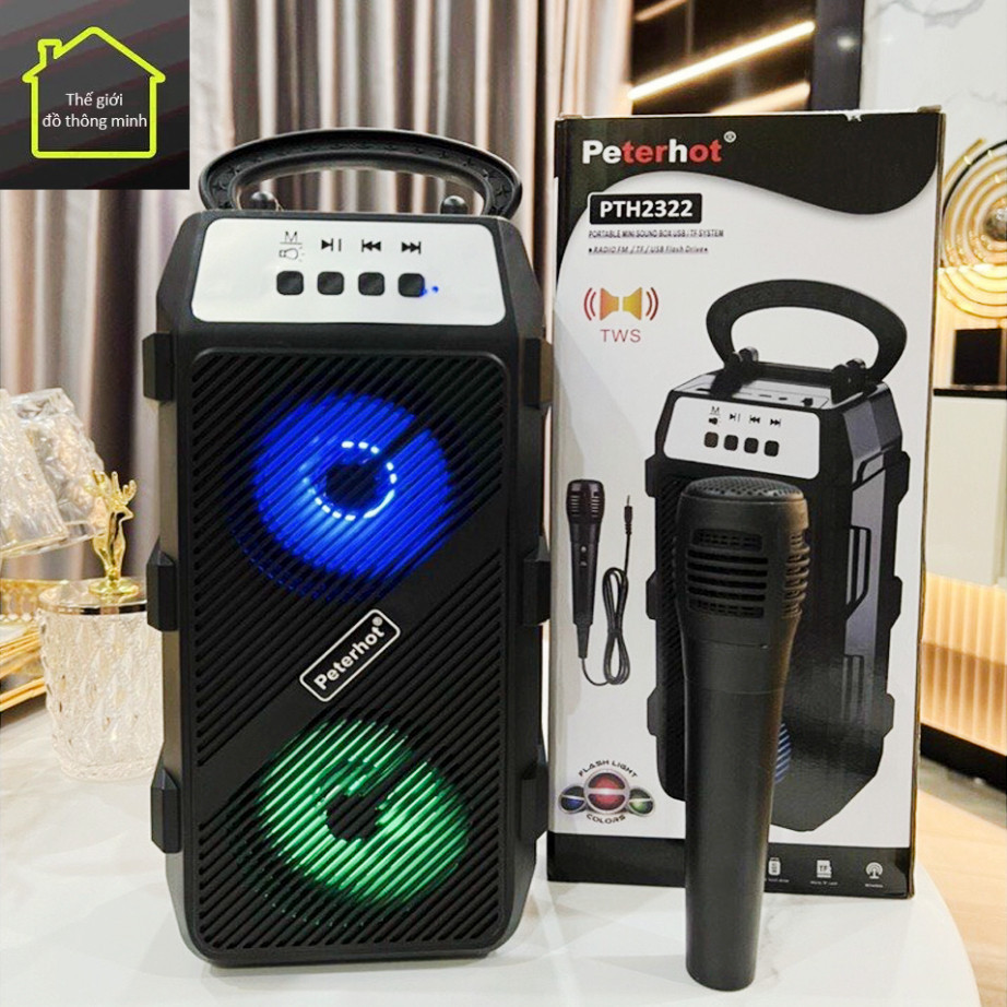 Loa karaoke bluetooth PTH-2311/2322 công suất cao với âm thanh chuẩn,Loa kéo mini phiên bản mới có đèn led tặng mic hát | BigBuy360 - bigbuy360.vn