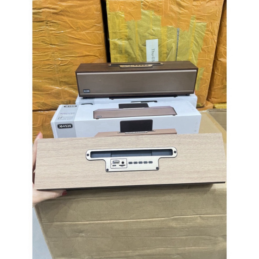 Loa bluetooth XM 520 bass chuẩn nhạc đỉnh cao,loa không dây công suất 20w thiết kế vỏ gỗ dạng thanh để bàn sang trọng | BigBuy360 - bigbuy360.vn