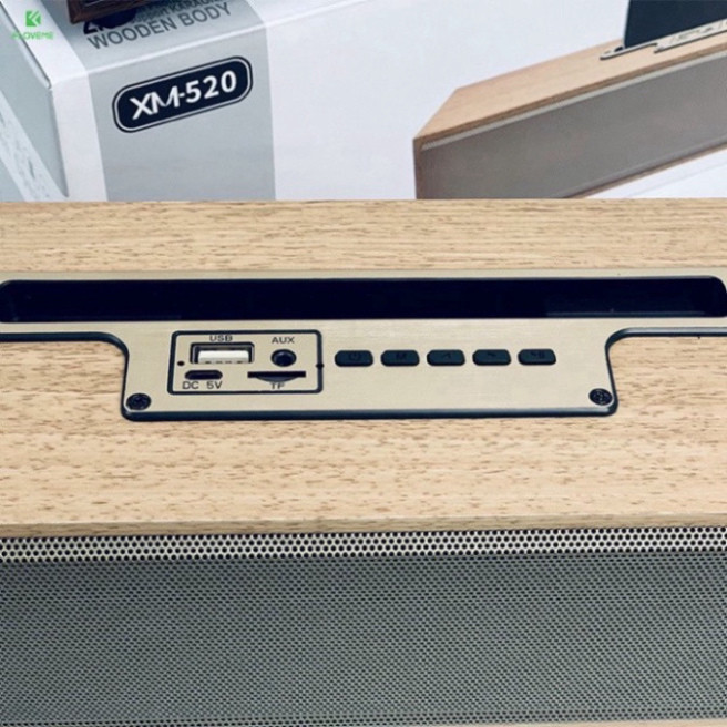 Loa bluetooth XM 520 bass chuẩn nhạc đỉnh cao,loa không dây công suất 20w thiết kế vỏ gỗ dạng thanh để bàn sang trọng | BigBuy360 - bigbuy360.vn