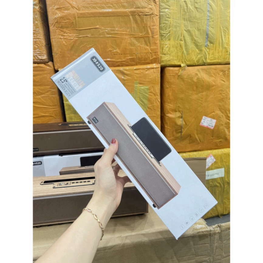 Loa bluetooth XM 520 bass chuẩn nhạc đỉnh cao,loa không dây công suất 20w thiết kế vỏ gỗ dạng thanh để bàn sang trọng | BigBuy360 - bigbuy360.vn