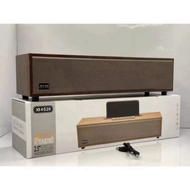 Loa bluetooth XM 520 bass chuẩn nhạc đỉnh cao,loa không dây công suất 20w thiết kế vỏ gỗ dạng thanh để bàn sang trọng | BigBuy360 - bigbuy360.vn