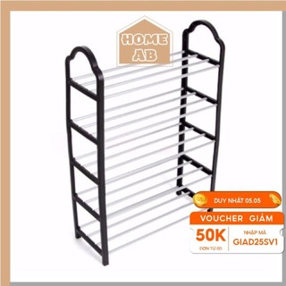 Kệ để giày dép inox 5 tầng xếp gọn 5001, giá để giày dép inox tiện dụng