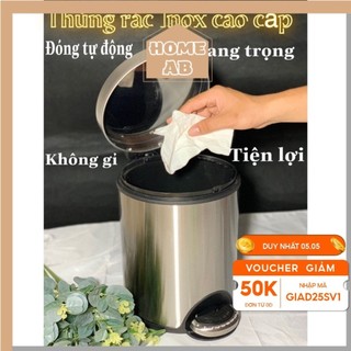 Thùng rác inox cao cấp tự động đóng tiện lợi, thùng rác văn phòng