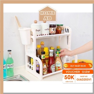 Kệ Đựng Gia Vị-Kệ Để Đồ Thông Minh 2 Tầng Đa Năng