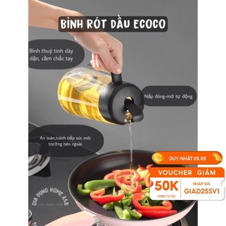 Bình đựng dầu ăn, nước mắm, gia vị thuỷ tinh ecoco đóng mở tự động sang trọng