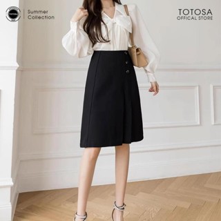 Chân váy chữ A Nữ  AUTHENTIC TOTOSA SHOP 4 Màu Chân Váy Midi Dáng Dài M245