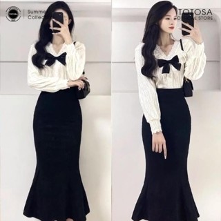 Chân Váy đuôi cá nữ AUTHENTIC TOTOSA SHOP màu đen dáng xòe chất vải co dãn ôm body M806