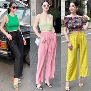 quần đũi ống rộng nữ AUTHENTIC TOTOSA SHOP nhiều màu nổi bật chất vải đũi hàn cao cấp M266