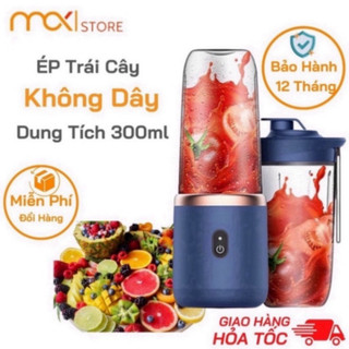 Máy xay sinh tố Juicing Cup 300ML cầm tay 6 lưỡi 2 cối - Máy xay hoa quả sử dụng Pin Sạc Cổng USB siêu tiện lợi SaLe